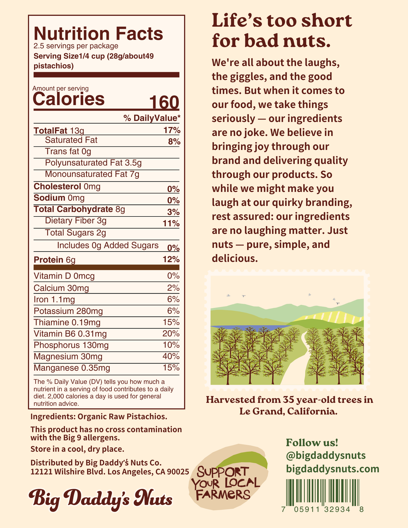 Organic Raw Pistachios
